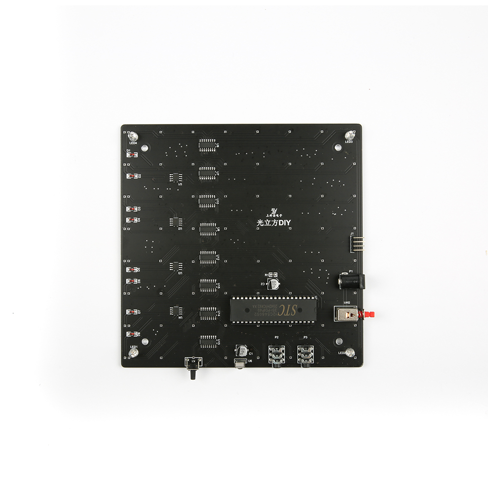 DIY набор для сборки светодиодного музыкального куба, с батарейкой в комплекте